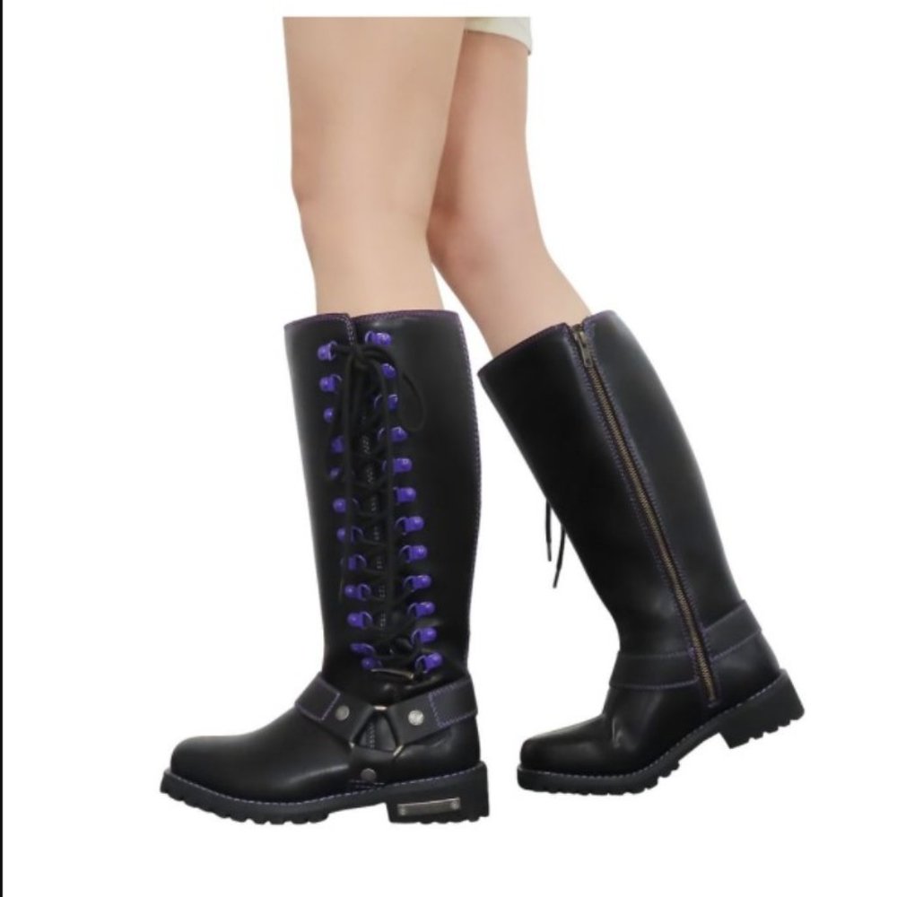 Women's Long Purple Boots